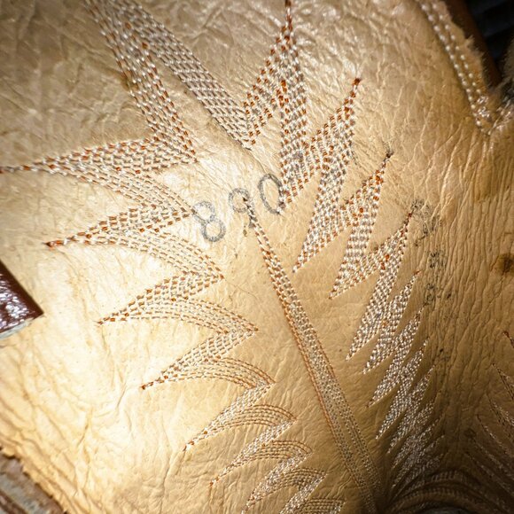 Honey Color Ostrich Leg Cowboy Boots in Men's Size 11D *READ* - Picture 11 of 12